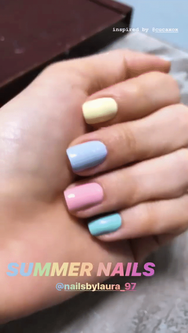 gradient rainbow nail trend