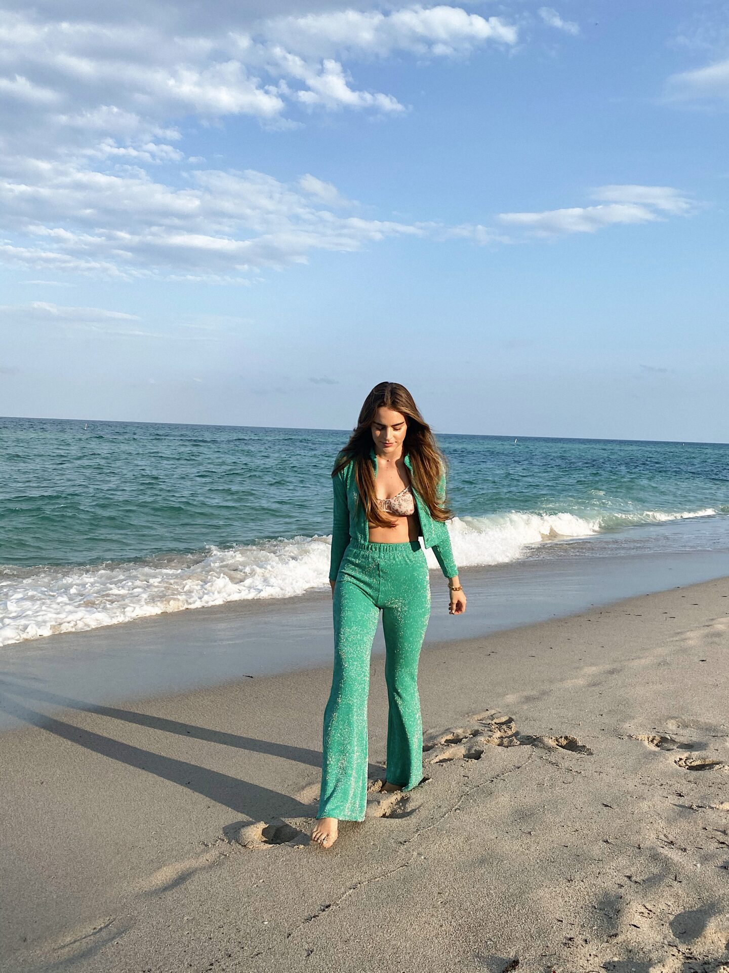 Carolina Arango in terry cloth Frankie's Bikini Set via Revolve